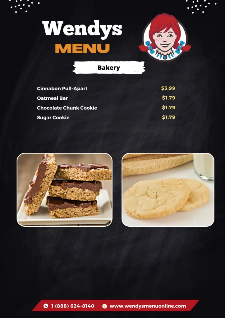 Wendys Bakery menu