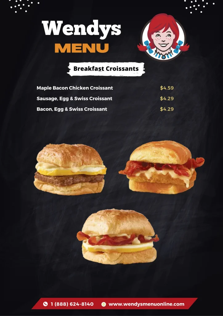 Wendys Breakfast Croissants menu