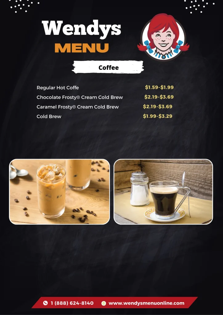 Wendys Coffee menu