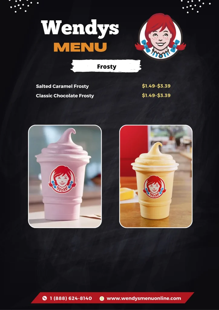 Wendys Frosty menu