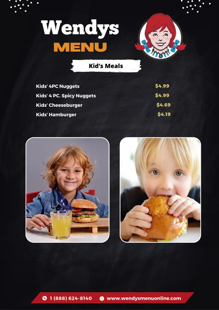 Wendys Kids menu