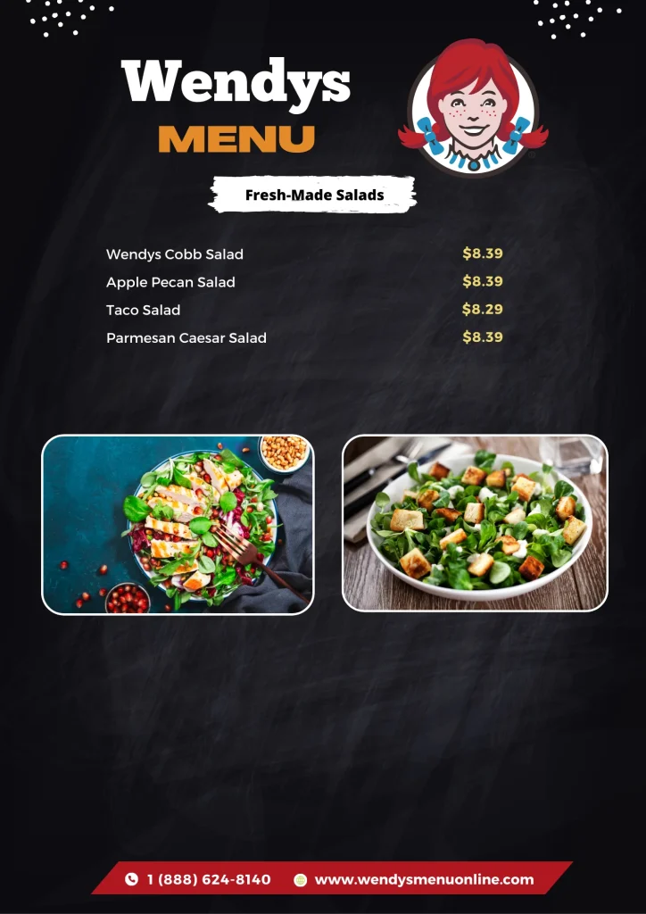 Wendys Salads menu