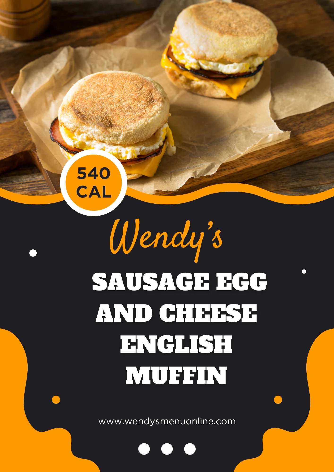 wendy's sausage egg and cheese english muffin Calories